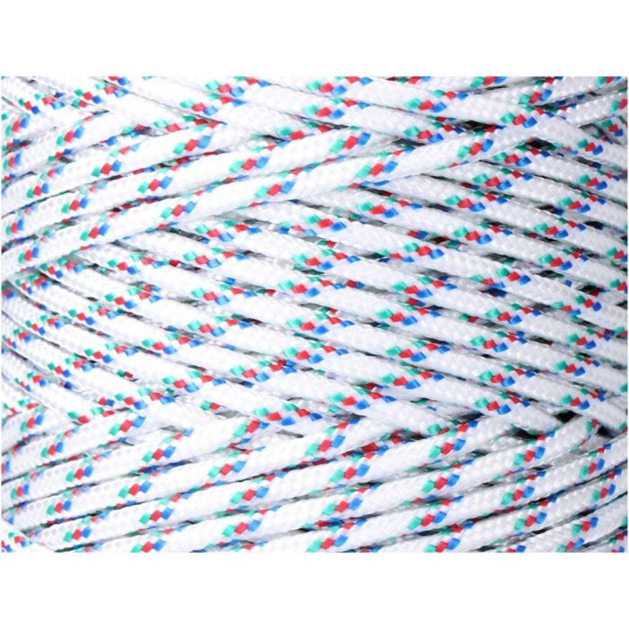 Edm Cordón trenzado polipropileno tricolor, calibre 5 mm x 200 m, flexible y resistente para múltiples usos 1
