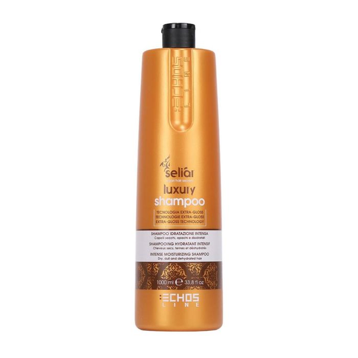 Echosline Champú Hidratante Intenso Luxury Seliar 1000ml con Aceite de Argán y Lino para Cabello Seco y Opaco