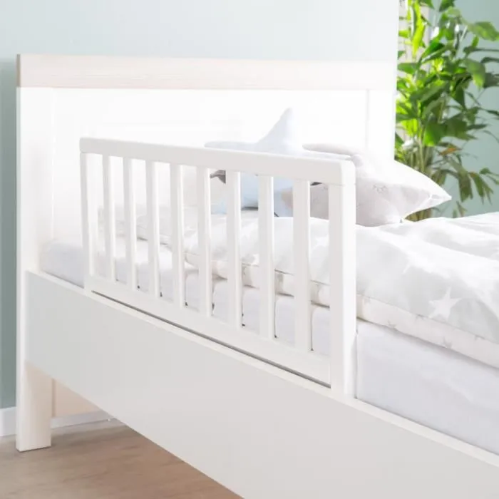 Roba Barandilla de Cama de Madera 90 cm - Protección Anticaída Segura para Bebés y Niños - 18 Meses a 5 Años - Blanco 1