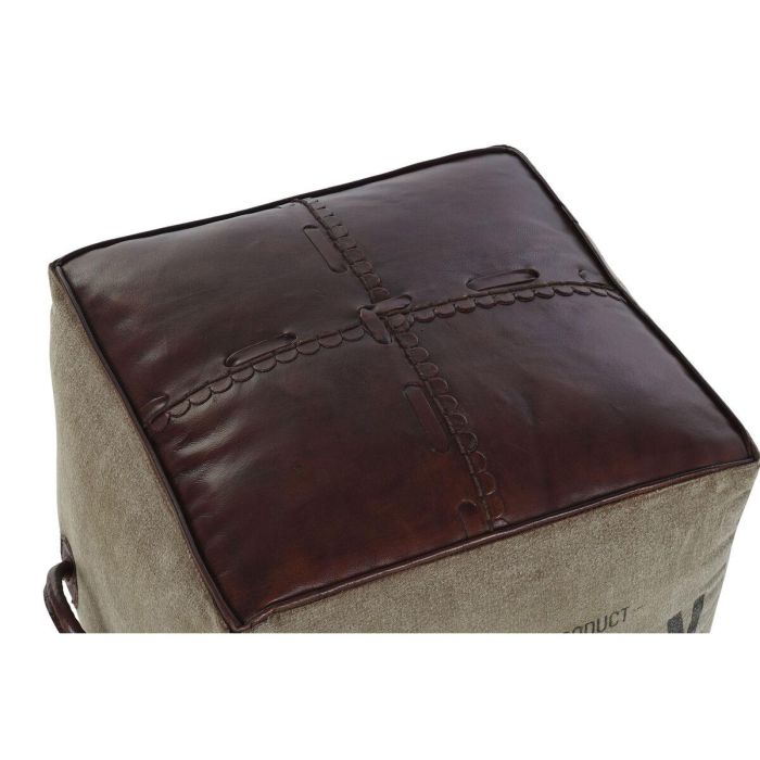 DKD Home Decor Reposapies Vintage de Piel y Poliester en Marron y Beige, con Altura de Asiento 40 cm y Dimensiones 40x40x46 cm 3 DKD Home Decor Reposapies Vintage de Piel y Poliester en Marron y Beige, con Altura de Asiento 40 cm y Dimensiones 40x40x46 cm 3