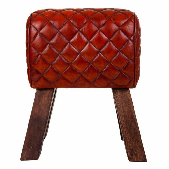 Taburete Alexandra House Living Marrón Cuero Madera de mango 51 x 30 x 41 cm 6