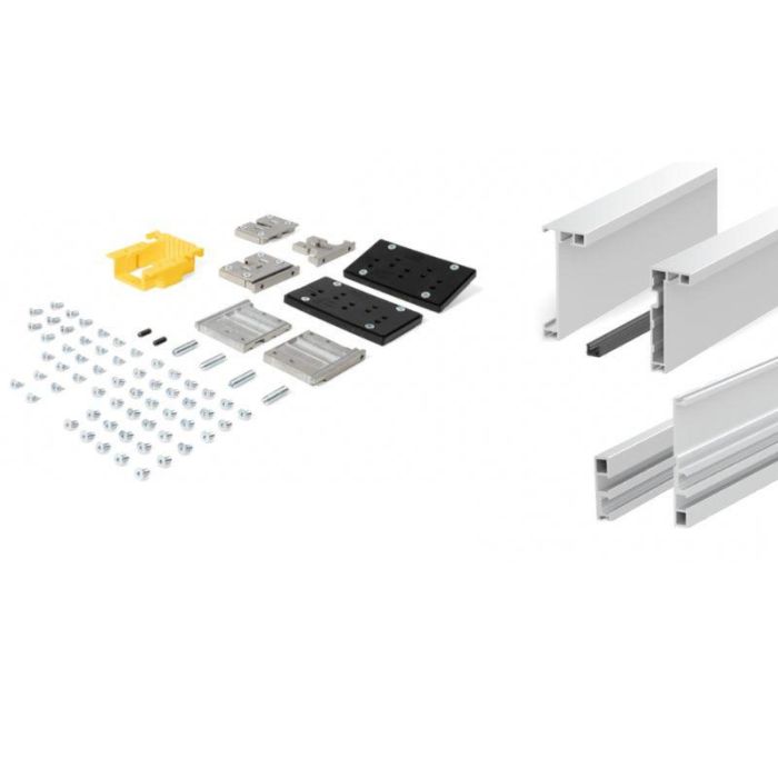 TERNO Kit Marco Aluminio Fine Externo Negro Cepillado para Puertas Correderas 2700x1400 mm Compatible Cristal 4mm STAR FLUID