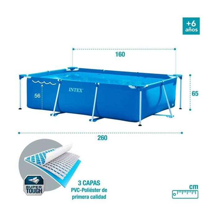 Intex Piscina Desmontable Rectangular 260x160x65 cm | 2282 Litros | Edad +6 años 9 Intex Piscina Desmontable Rectangular 260x160x65 cm | 2282 Litros | Edad +6 años 9