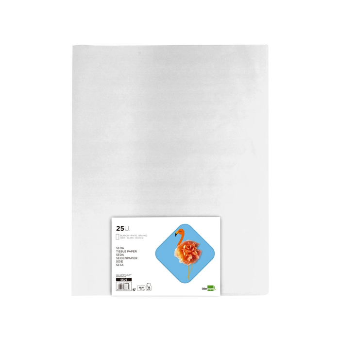 Liderpapel Papel Seda Blanco 52x76 cm 18 gr Paquete 25 Hojas 1