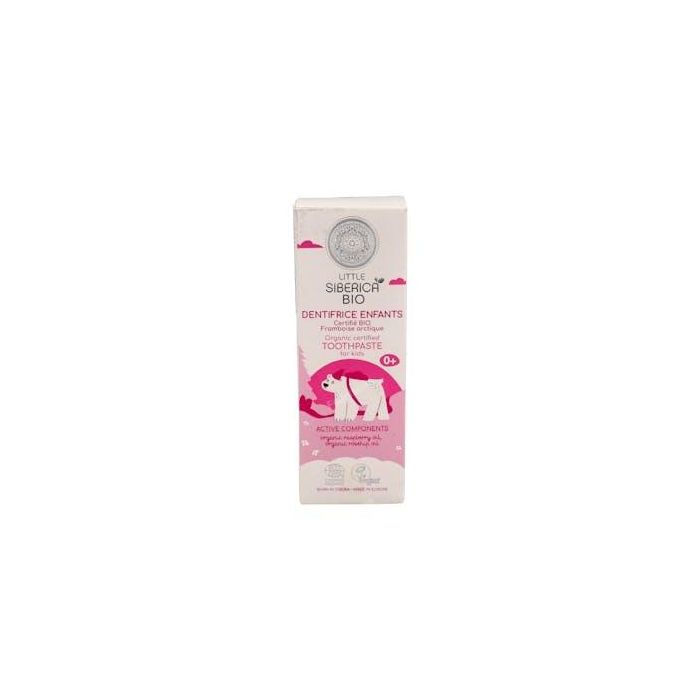 Little Siberica Dentífrico Frambuesa Niños 60G Eco – Fortalece Dientes y Encías, Apto desde 0 Meses, Vegano