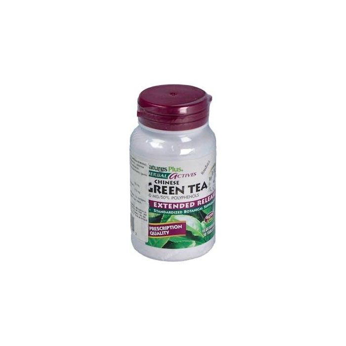 NATURES PLUS Té Verde Chino (Camellia sinensis) Descafeinado 750mg con Polifenoles, Antioxidante, 30 Comprimidos