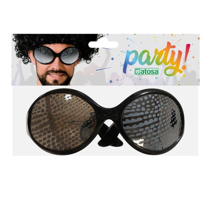 Gafas De Mosca Negras Con Lentes Efecto Metálico Para Disfraces Retro Y Disco