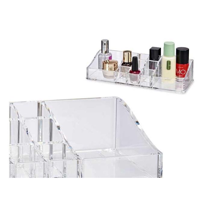 Berilo Organizador 11 Huecos Grandes Laterales Plástico Transparente 22.7 x 4.7 x 9 cm (Set de 12) 3