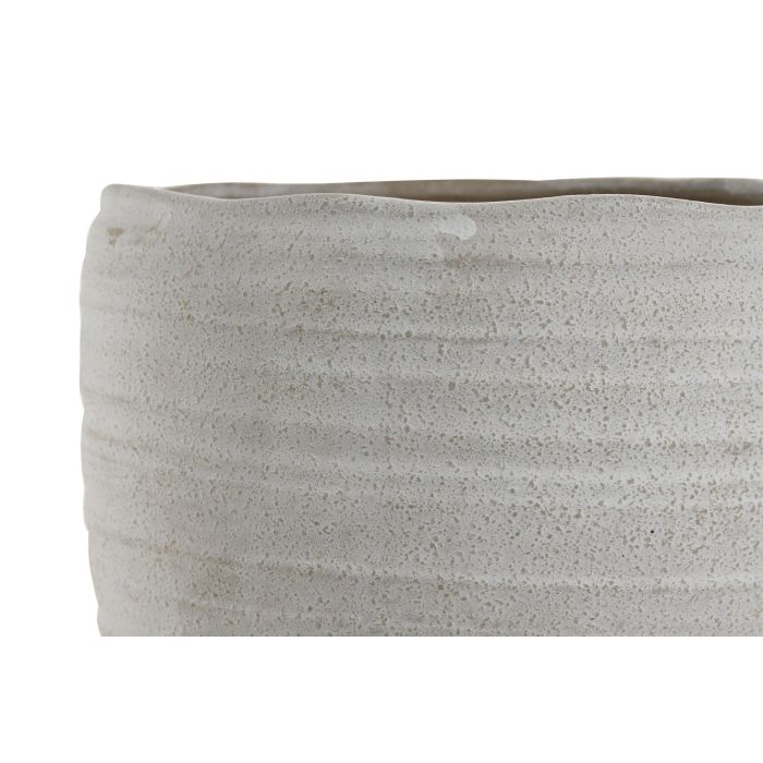 Jarron Scandi DKD Home Decor Blanco Marron 17 x 21 x 17 cm (4 Unidades) 1