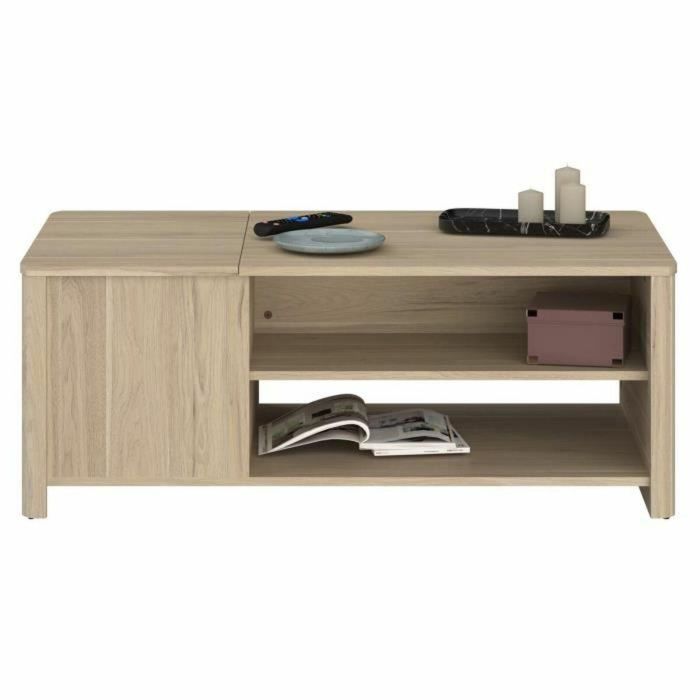 Parisot 0191TABA Mesa de centro rectangular BETTY, tablero de partículas recubierto de papel, roble, L110 x H42 x D60 cm 5