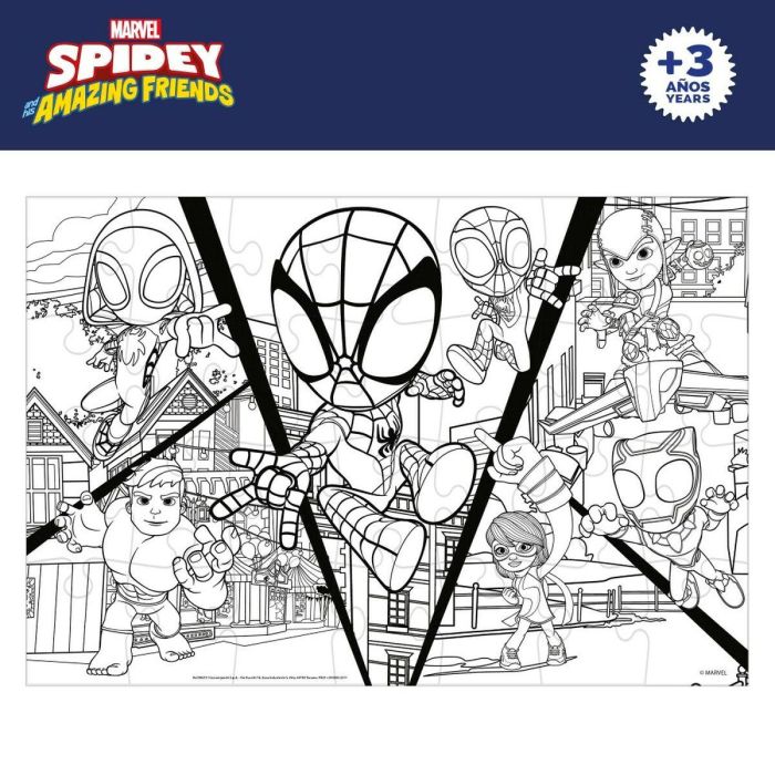 Puzzle Infantil Spidey Doble cara 50 x 35 cm 24 Piezas (12 Unidades) 3