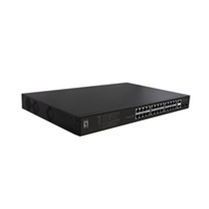 LevelOne FGP-2831 Switch no administrado, 24 puertos Fast Ethernet 10/100, 2xGE, 2xSFP, 390W PoE+, Montaje en rack 19" 1 LevelOne FGP-2831 Switch no administrado, 24 puertos Fast Ethernet 10/100, 2xGE, 2xSFP, 390W PoE+, Montaje en rack 19" 1