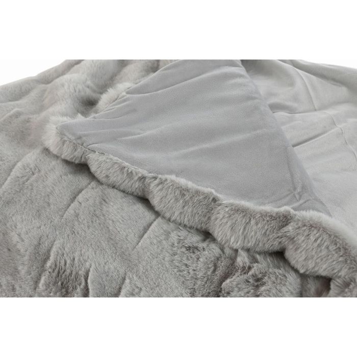 Manta Urban DKD Home Decor Gris Claro 240 x 1 x 220 cm 3