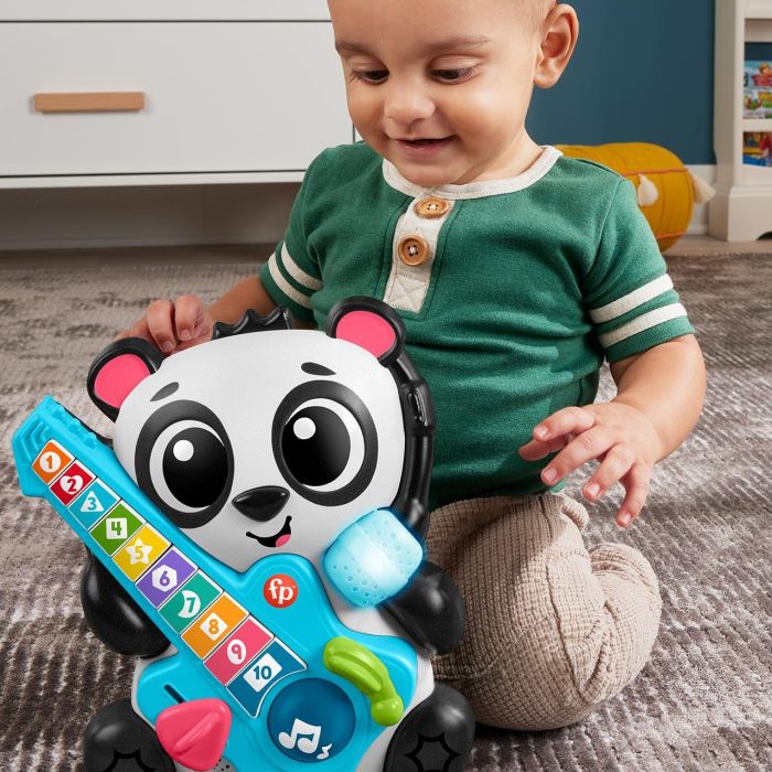 Oso panda fisher-price con guitarra. aprende los números y formas con luces y sonidos. 2