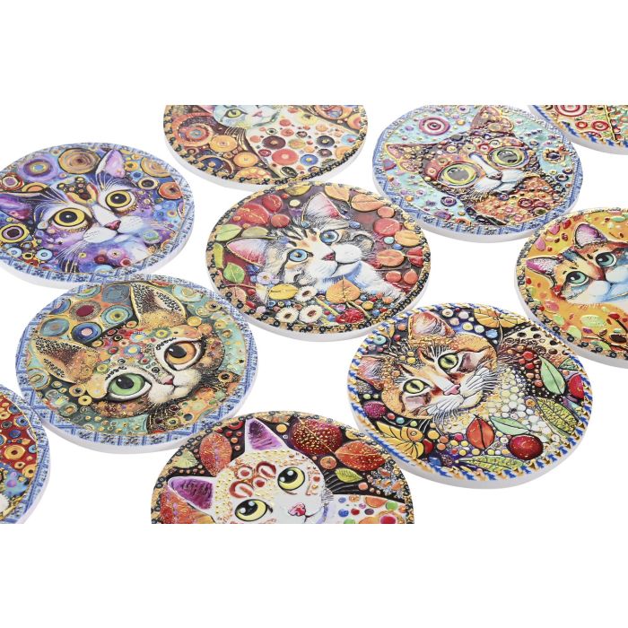 Posavasos Shabby DKD Home Decor Multicolor 10.8 x 0.7 x 10.8 cm (72 Unidades) 1