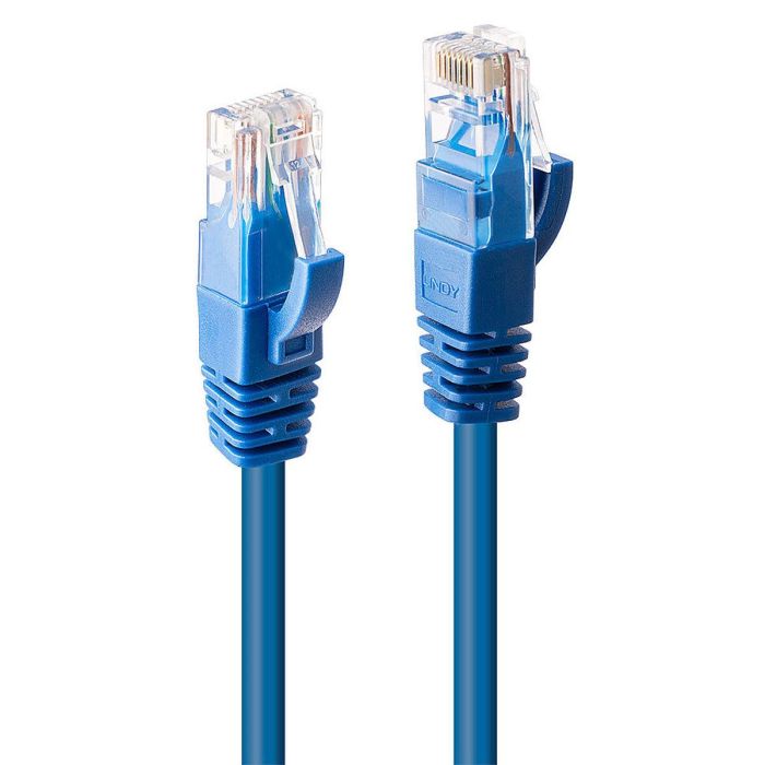 Lindy Cable de Red Cat.6 U/UTP 2m Azul LSZH, 250MHz Gigabit Ethernet, Contactos Dorados, Anti-Enganche