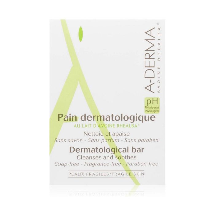 A-Derma DERMOPAN Pastilla Limpiadora Corporal Suave Sin Jabón, Piel Sensible, Frágil y Reactiva con Avena Rhealba® 100 g 2