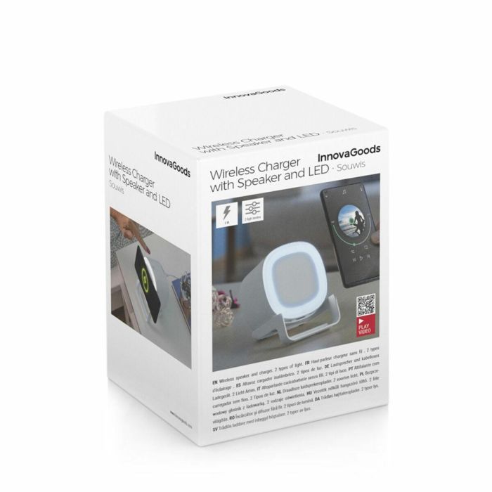 Altavoz Cargador Inalámbrico con LED Souwis InnovaGoods 1 Altavoz Cargador Inalámbrico con LED Souwis InnovaGoods 1