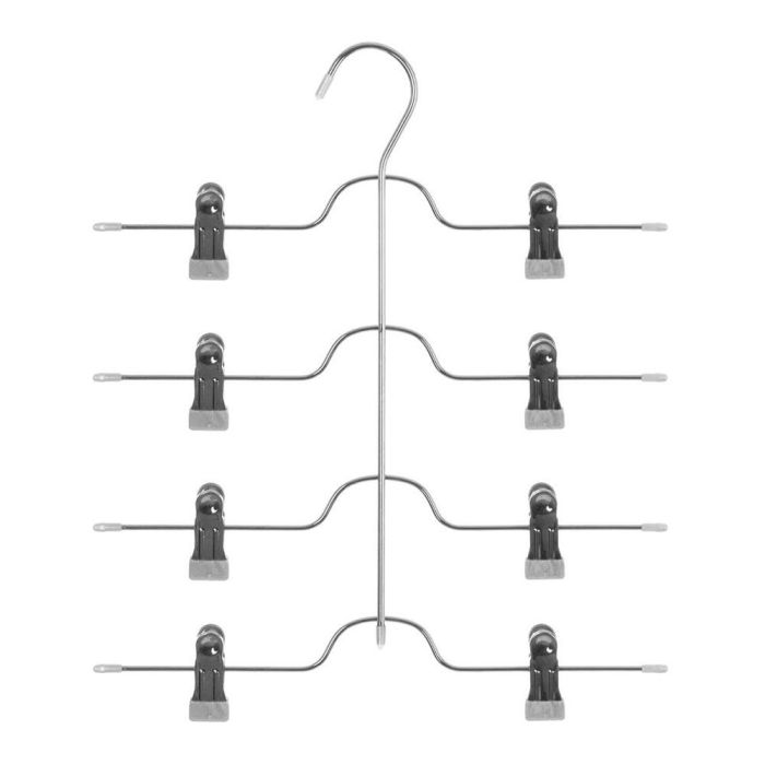 5Five Percha pinza múltiple para pantalones 32,5x37,6 cm, hierro/PVC, gris claro 0 5Five Percha pinza múltiple para pantalones 32,5x37,6 cm, hierro/PVC, gris claro 0