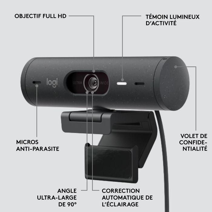 Logitech BRIO 500 Webcam Full HD 1080p 60fps con Autoenfoque y Tapa de Privacidad Grafito 21 Logitech BRIO 500 Webcam Full HD 1080p 60fps con Autoenfoque y Tapa de Privacidad Grafito 21