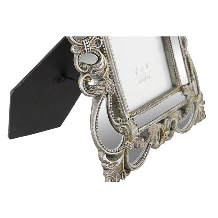 DKD Home Decor Marco de Foto 10x15 Dorado y Plateado Resina 2 x 25 x 19 cm (2 Unidades) 1