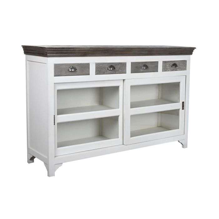 Aparador DKD Home Decor 165 x 45,7 x 105,4 cm Cristal Gris Blanco Marrón oscuro Madera de mango Aparador DKD Home Decor 165 x 45,7 x 105,4 cm Cristal Gris Blanco Marrón oscuro Madera de mango