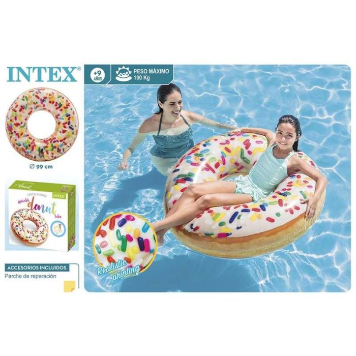 Flotador rueda donut blanco caramelos 99x25 cm (+ 9 años) - modelos surtidos 10