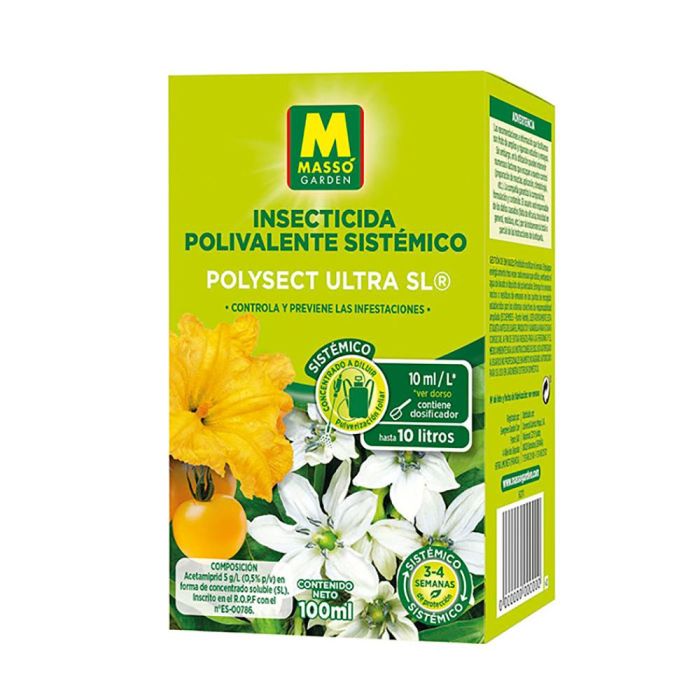 Massó 30267n Insecticida Polivalente Concentrado Cipermetrina 100ml para Pulgones, Orugas, Moscas Blancas y Trips en Plantas 0 Massó 30267n Insecticida Polivalente Concentrado Cipermetrina 100ml para Pulgones, Orugas, Moscas Blancas y Trips en Plantas 0