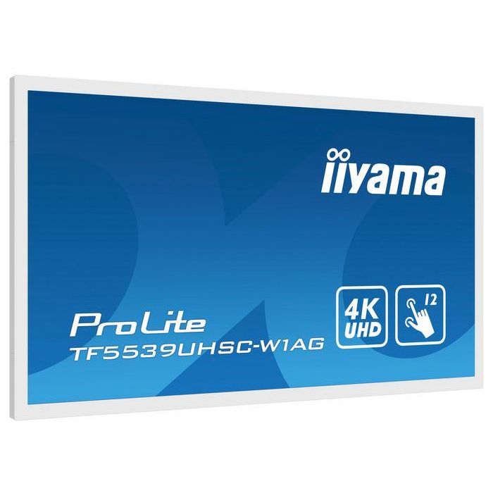 iiyama TF5539UHSC-W1AG Pantalla Táctil Interactiva 55" 4K UHD PCAP IPS 15 Puntos Open Frame Antirreflejos Touch-Through-Glass Blanca Uso 24/7 5