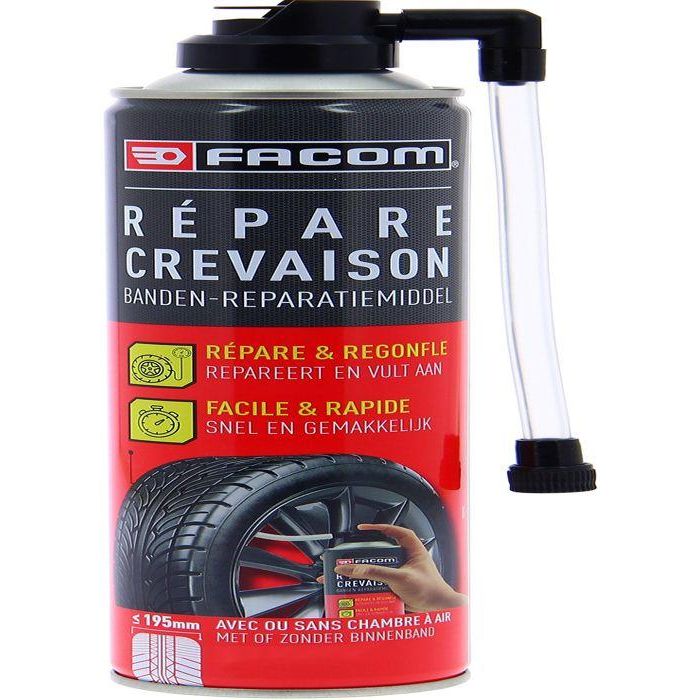 Facom Reparador de Pinchazos para Neumáticos con/sin Cámara sin Desmontaje hasta 195mm 400ml Aerosol