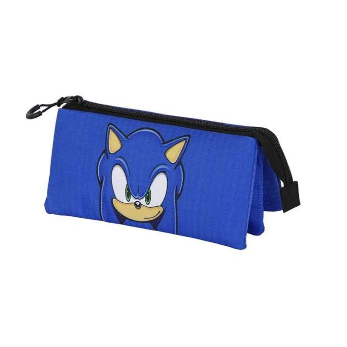 Karactermania Portatodo Ptodo Triple Sight Sonic, Estuche Plano con 3 Compartimentos y Cremallera, Azul, 10x23,5x5 cm 1