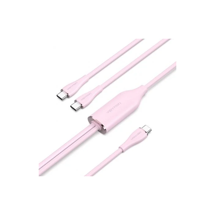 Vention CTMPG Cable USB Tipo-C Macho a 2 x USB Tipo-C Macho 1.5m Rosa 100W 480Mbps