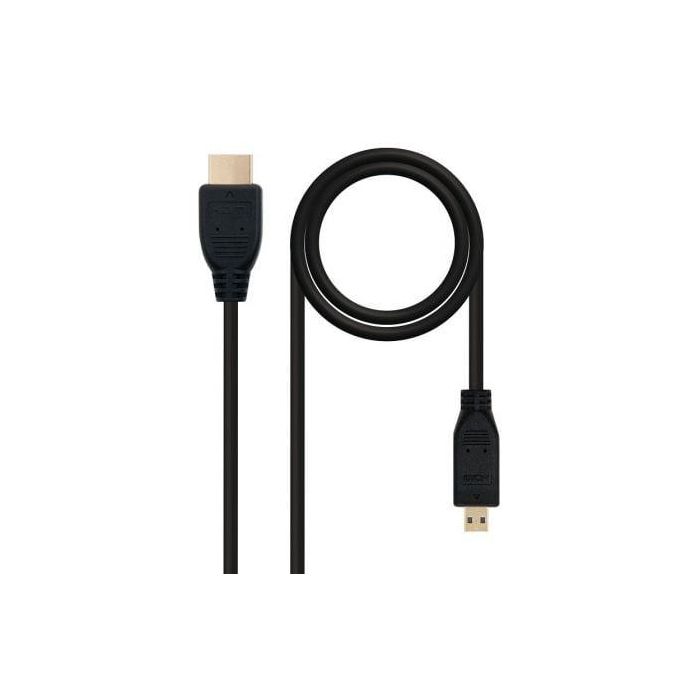 Nanocable 10.15.3502 Cable Micro HDMI a HDMI Macho 1.8m Negro 4K v1.4, Alta Velocidad con ARC y 3D, Conectores Dorados 1 Nanocable 10.15.3502 Cable Micro HDMI a HDMI Macho 1.8m Negro 4K v1.4, Alta Velocidad con ARC y 3D, Conectores Dorados 1