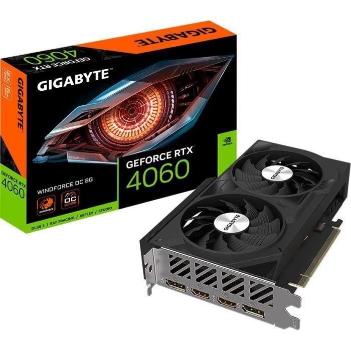 Gigabyte - Tarjeta gráfica - GeForce RTX 4060 Windforce OC 8G Gigabyte - Tarjeta gráfica - GeForce RTX 4060 Windforce OC 8G