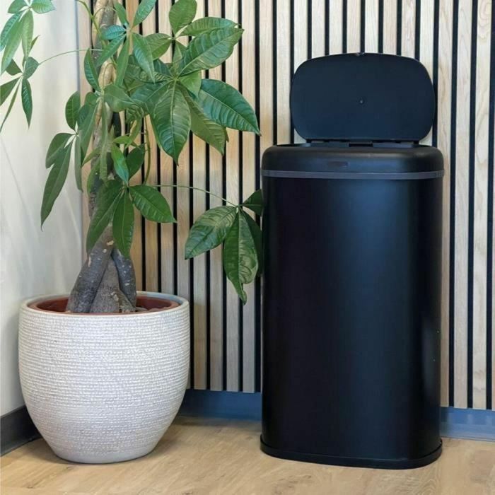 Kitchen Move LOGAN Cubo de Basura Automático de Cocina, 58 L, Acero Inoxidable Negro Mate, Rectangular, con Borde, 4 Pilas LR06 (No Incluidas) 3 Kitchen Move LOGAN Cubo de Basura Automático de Cocina, 58 L, Acero Inoxidable Negro Mate, Rectangular, con Borde, 4 Pilas LR06 (No Incluidas) 3