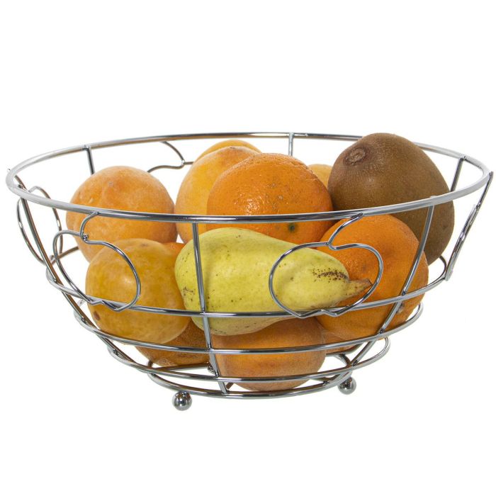 Frutero Alexandra House Living Plateado Metal Cromado 24 x 12 x 24 cm 1