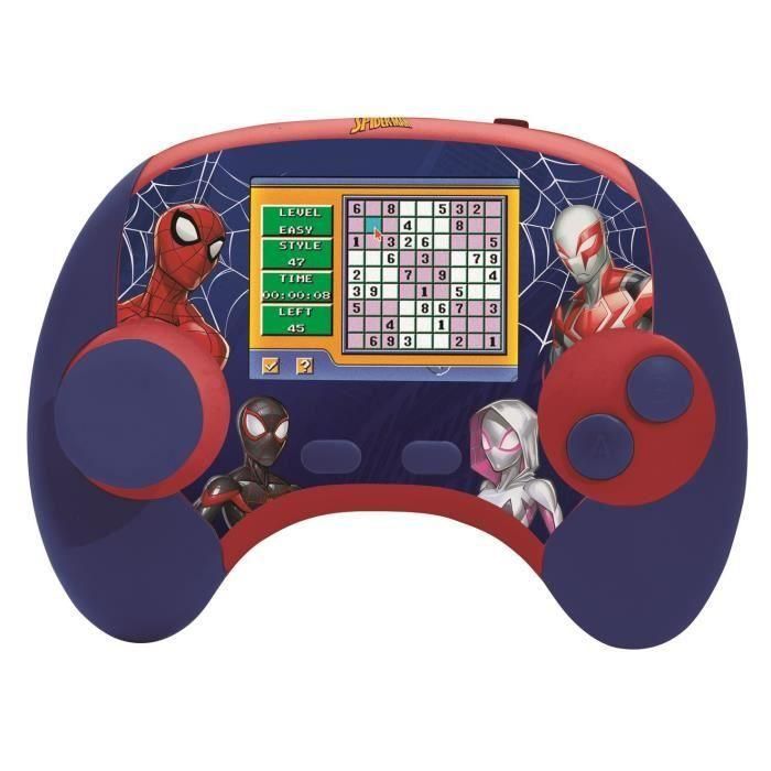 Lexibook JCG100DPi1 Consola educativa bilingüe francés/inglés Spiderman, pantalla LCD 2,8 pulgadas, azul/rojo