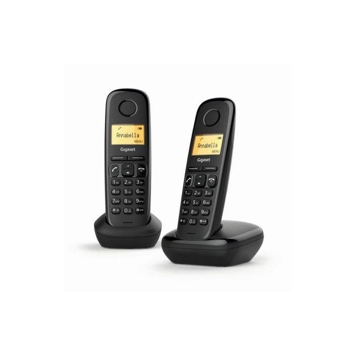 Gigaset L36852-H2802-D201 Teléfono Inalámbrico A170 Pack DUO Negro | Pantalla Iluminada | ECO DECT | Larga Duración 1