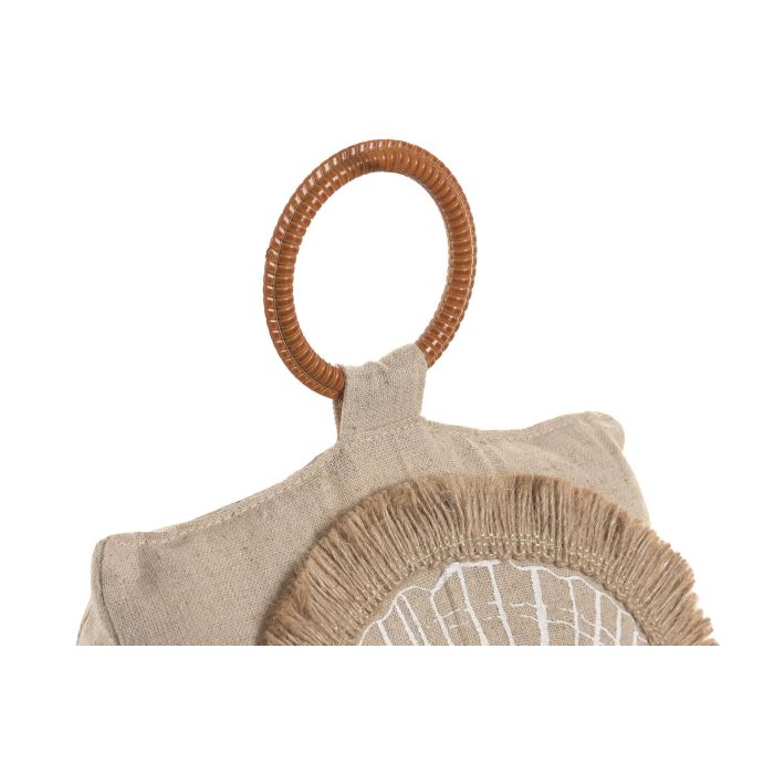 DKD Home Decor Hangzhou design 26b Sujetapuertas Mediterraneo Beige Blanco 18 x 11 x 16.5 cm (3 Unidades)