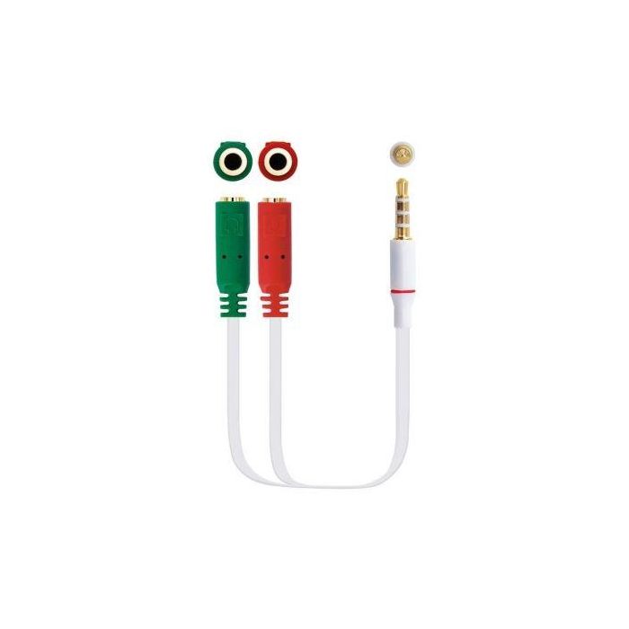 Nanocable 10.24.1201 Cable Estéreo Jack 3.5 Macho a 2x Hembra para Auriculares y Micrófono 4 Pines 20cm Blanco 0 Nanocable 10.24.1201 Cable Estéreo Jack 3.5 Macho a 2x Hembra para Auriculares y Micrófono 4 Pines 20cm Blanco 0