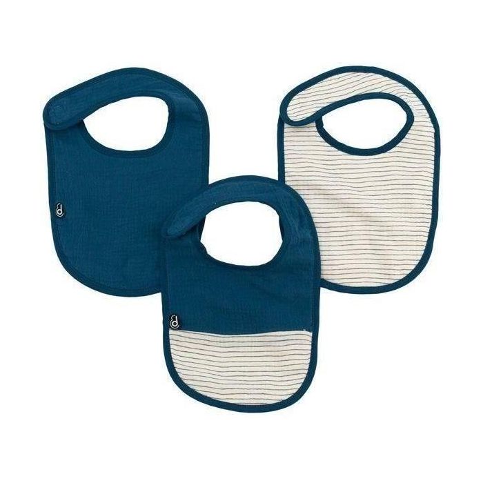 Pack de 3 baberos - DOMIVA - 0-6 meses - Gasa de algodón - Índigo Pack de 3 baberos - DOMIVA - 0-6 meses - Gasa de algodón - Índigo