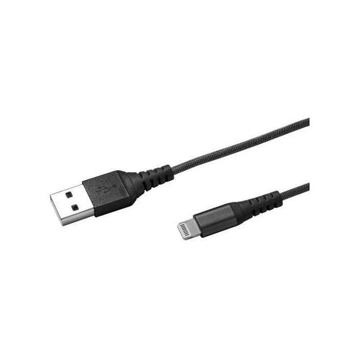 Celly Cable USB Tipo A a Lightning Negro 25 cm - Nylon, 2.4 A Celly Cable USB Tipo A a Lightning Negro 25 cm - Nylon, 2.4 A