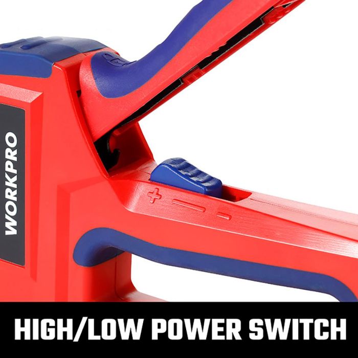 Workpro Grapadora 6 en 1 Multifunción, Compatible con Grapas T21, T50, T25, T20, 18ga y Pin, Dos Potencias de Grapado, Diseño Ergonómico, Azul y Rojo 8 Workpro Grapadora 6 en 1 Multifunción, Compatible con Grapas T21, T50, T25, T20, 18ga y Pin, Dos Potencias de Grapado, Diseño Ergonómico, Azul y Rojo 8