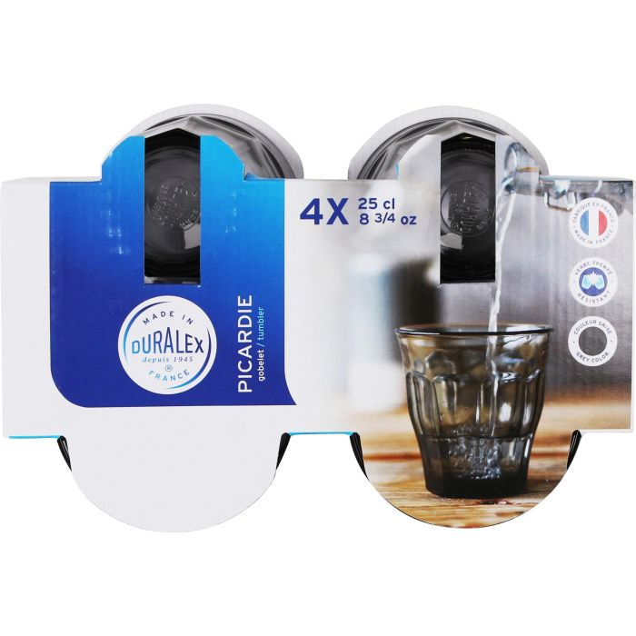 Duralex Set de 4 Vasos Picardie 25 cl Gris (12 Cajas) 3