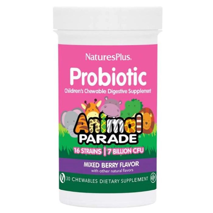 NATURES PLUS Probiotic Animal Parade 30 Comprimidos Masticables Sabor Frutos del Bosque