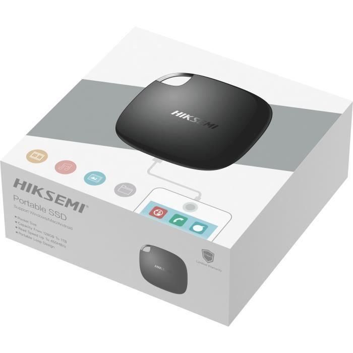 Hiksemi HIK1711582014129 SSD Externo T100, 512 GB, USB-C, Velocidad 450 MB/s, Negro. 4 Hiksemi HIK1711582014129 SSD Externo T100, 512 GB, USB-C, Velocidad 450 MB/s, Negro. 4