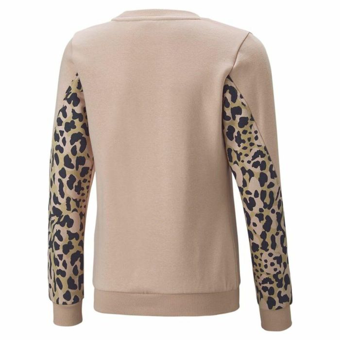 Sudadera sin Capucha Niña Puma Alpha Crew Neck Beige Leopardo Rosa 4 Sudadera sin Capucha Niña Puma Alpha Crew Neck Beige Leopardo Rosa 4