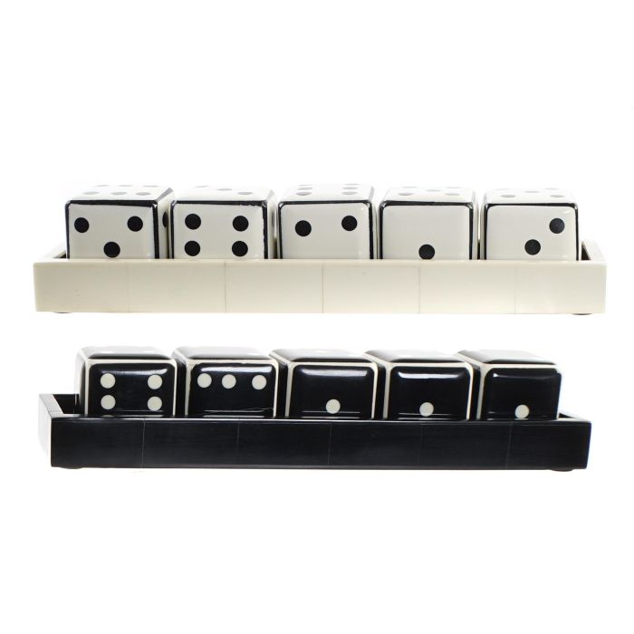 DKD Home Decor Juego de Mesa Moderno Dados de Hueso Negro Blanco 6 x 6 x 30 cm (2 Unidades) 2 DKD Home Decor Juego de Mesa Moderno Dados de Hueso Negro Blanco 6 x 6 x 30 cm (2 Unidades) 2