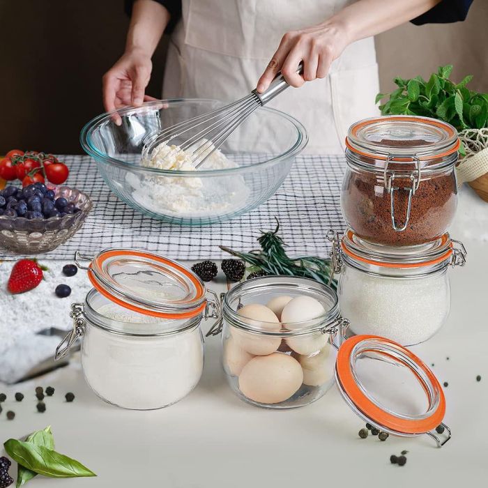 La Mediterranea Tarro Hermético de Vidrio con Cierre Clip 500 ml (12 Unidades) 5 La Mediterranea Tarro Hermético de Vidrio con Cierre Clip 500 ml (12 Unidades) 5