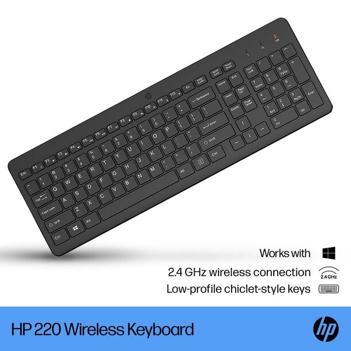 HP 220 Teclado Inalámbrico, Preciso y Cómodo con Teclado Numérico, Diseño Full-Size, Estilo Teclas Chicklet, Ideal para Llevarlo Contigo HP 220 Teclado Inalámbrico, Preciso y Cómodo con Teclado Numérico, Diseño Full-Size, Estilo Teclas Chicklet, Ideal para Llevarlo Contigo